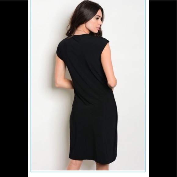 NWOT Little Black Dress Chic Faux Wrap by Gilli, size Small 4, 6 Boutique V Neck - Picture 2 of 7